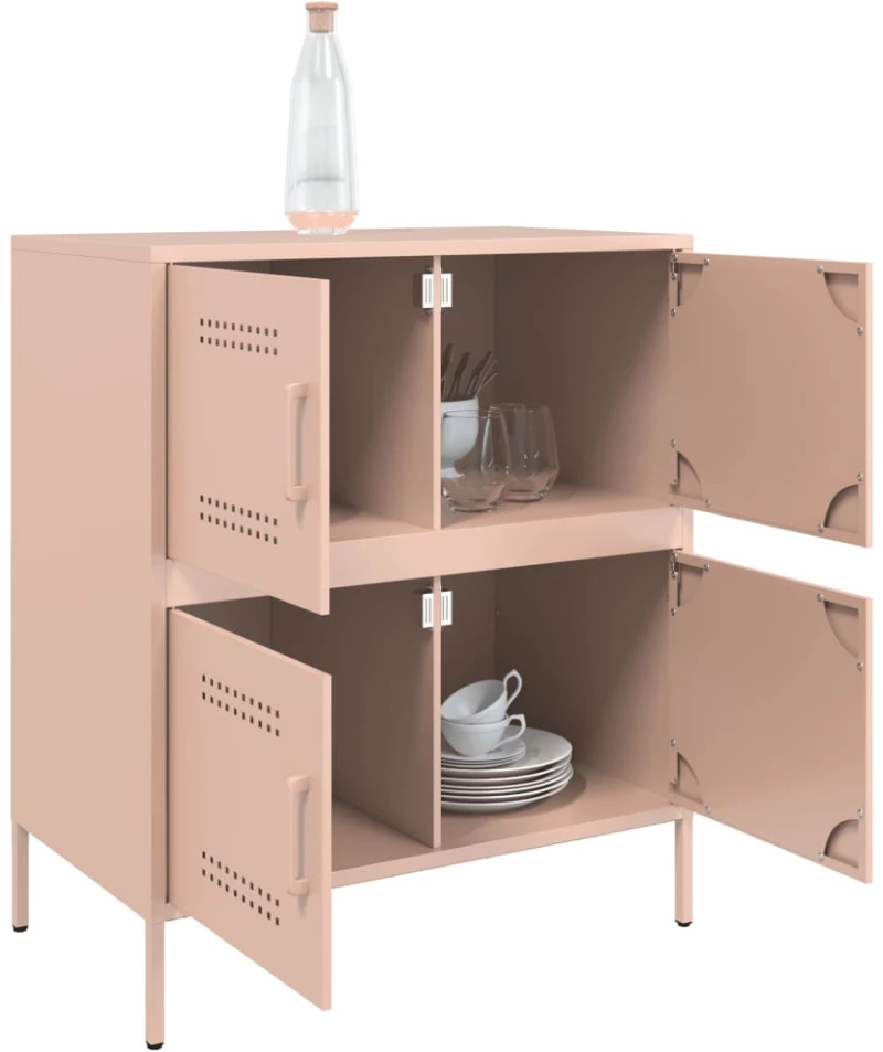 vidaXL Ντουλάπι Ροζ 68x39x79 εκ. από Ατσάλι