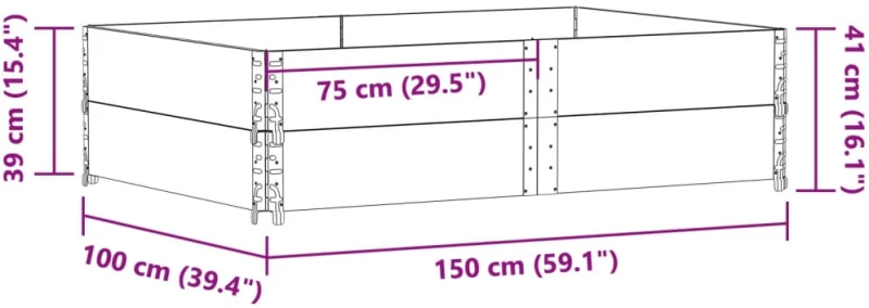 vidaXL Κολάρα Παλέτας 2 τεμ. 150x100 εκ. από Μασίφ Ξύλο Πεύκου