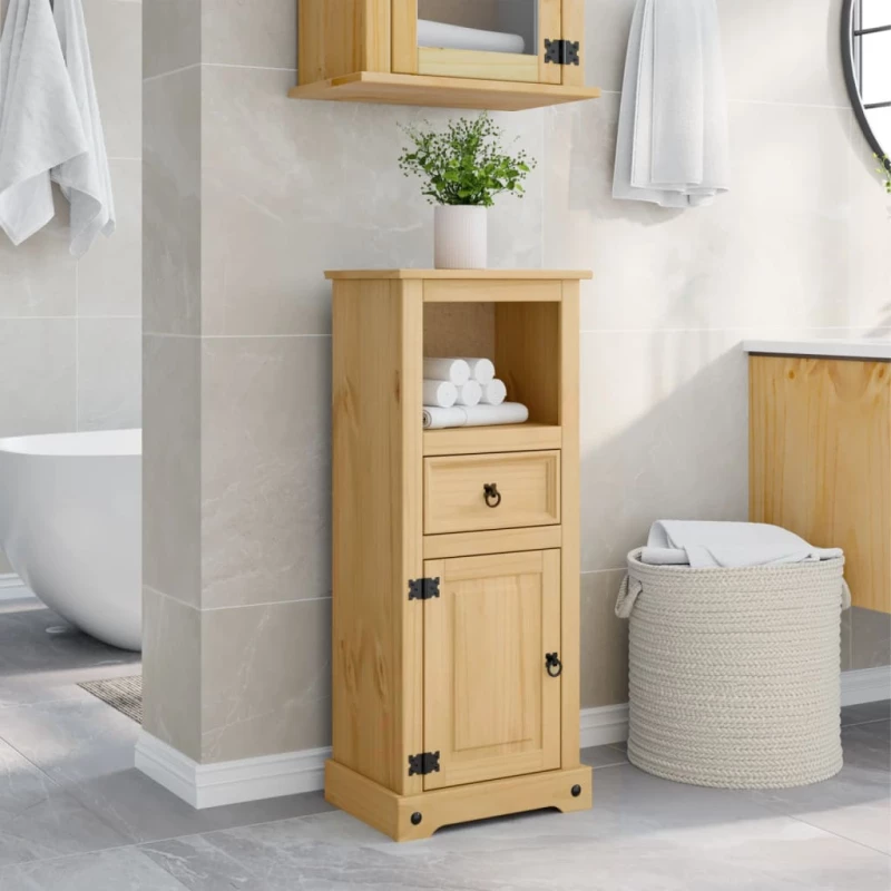 vidaXL Ντουλάπι Μπάνιου Corona 45x33x110 εκ. από Μασίφ Ξύλο Πεύκου