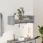 vidaXL Ραφιέρα Τοίχου Γκρι Sonoma 100x35x30,5 εκ. Επεξεργασμένο Ξύλο