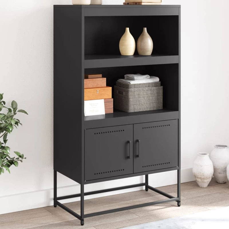 vidaXL Ραφιέρα Μαύρη 68,5x38,5x123,5 εκ. από Ατσάλι