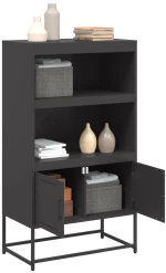 vidaXL Ραφιέρα Μαύρη 68,5x38,5x123,5 εκ. από Ατσάλι