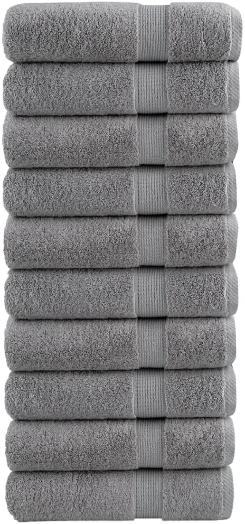 vidaXL Πετσέτες Μπάνιου Premium SOLUND 10 Τεμ Γκρι 100x150 εκ 600γρ/μ²