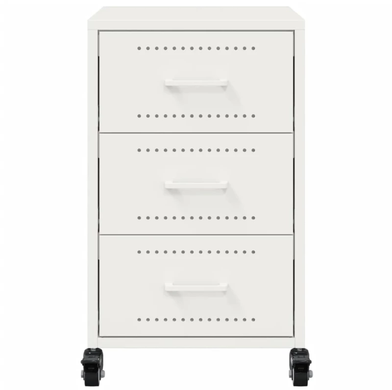 vidaXL Κομοδίνο Λευκό 36x39x59 εκ. από Χάλυβα