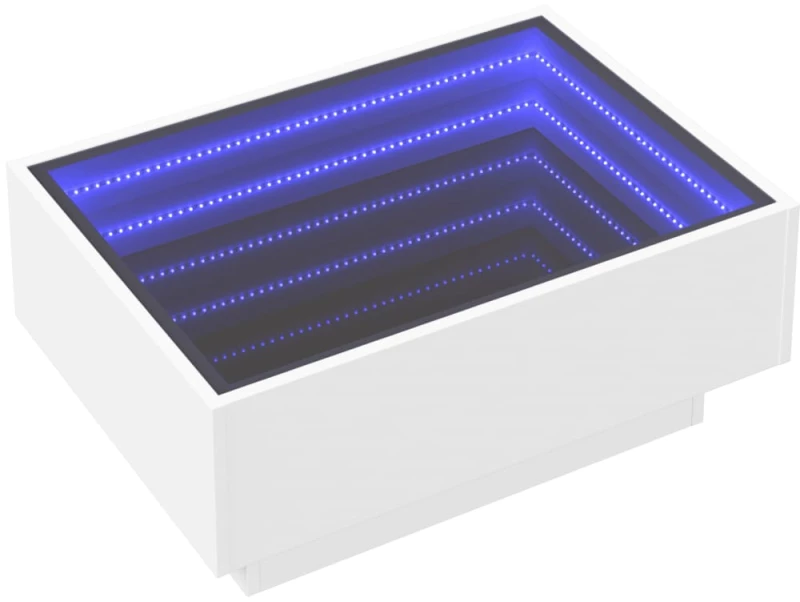 vidaXL Τραπεζάκι Σαλονιού με LED Λευκό 70x50x30 εκ. Επεξεργασμένο Ξύλο