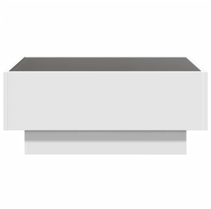 vidaXL Τραπεζάκι Σαλονιού με LED Λευκό 70x50x30 εκ. Επεξεργασμένο Ξύλο