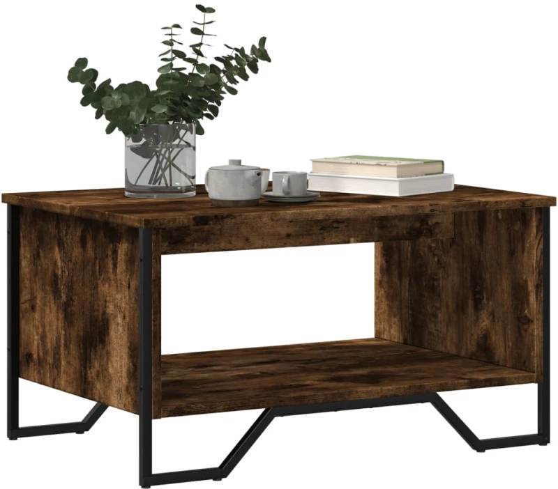 vidaXL Τραπεζάκι Σαλονιού Καπνιστή Δρυς 75x51x40 εκ. Επεξεργ. Ξύλο