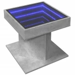 vidaXL Τραπεζάκι Σαλονιού με LED Γκρι 50x50x45 εκ. Επεξεργασμένο Ξύλο