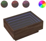vidaXL Τραπεζάκι Σαλονιού με LED Δρυς 70x50x30 εκ. Επεξεργασμένο Ξύλο