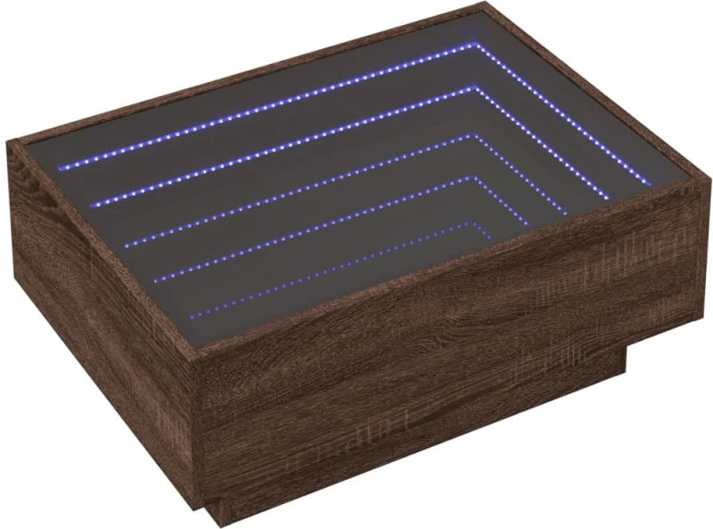 vidaXL Τραπεζάκι Σαλονιού με LED Δρυς 70x50x30 εκ. Επεξεργασμένο Ξύλο