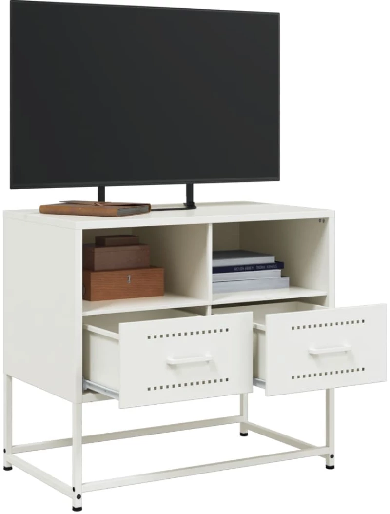 vidaXL Έπιπλο Τηλεόρασης Λευκό 68x39x60,5 εκ. από Χάλυβα