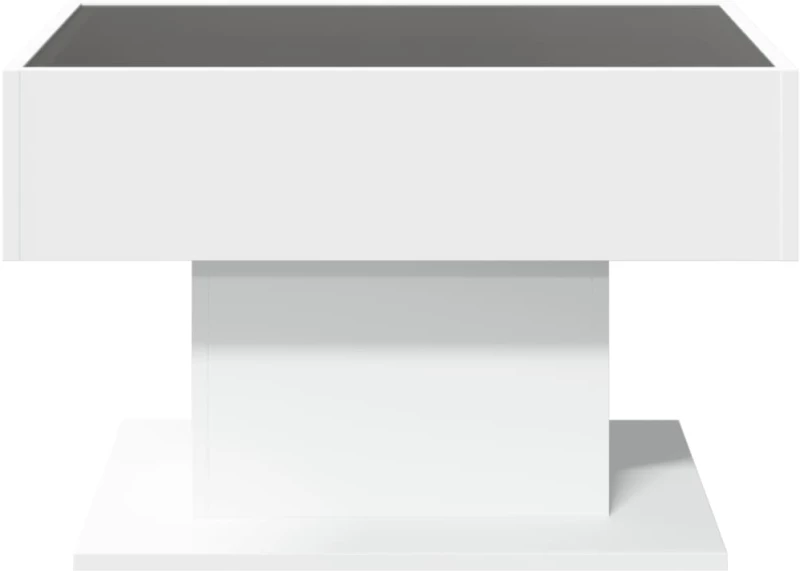 vidaXL Τραπεζάκι Σαλονιού με LED Λευκό 70x50x45 εκ. Επεξεργασμένο Ξύλο
