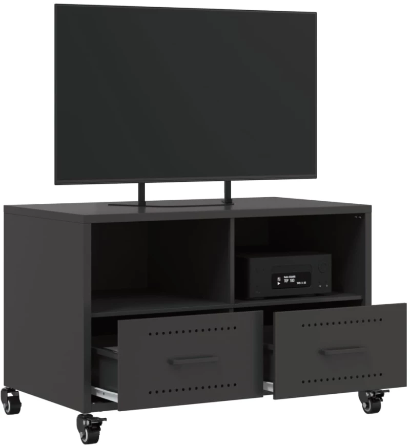vidaXL Έπιπλο Τηλεόρασης Μαύρο 68x39x43,5 εκ. Χάλυβας