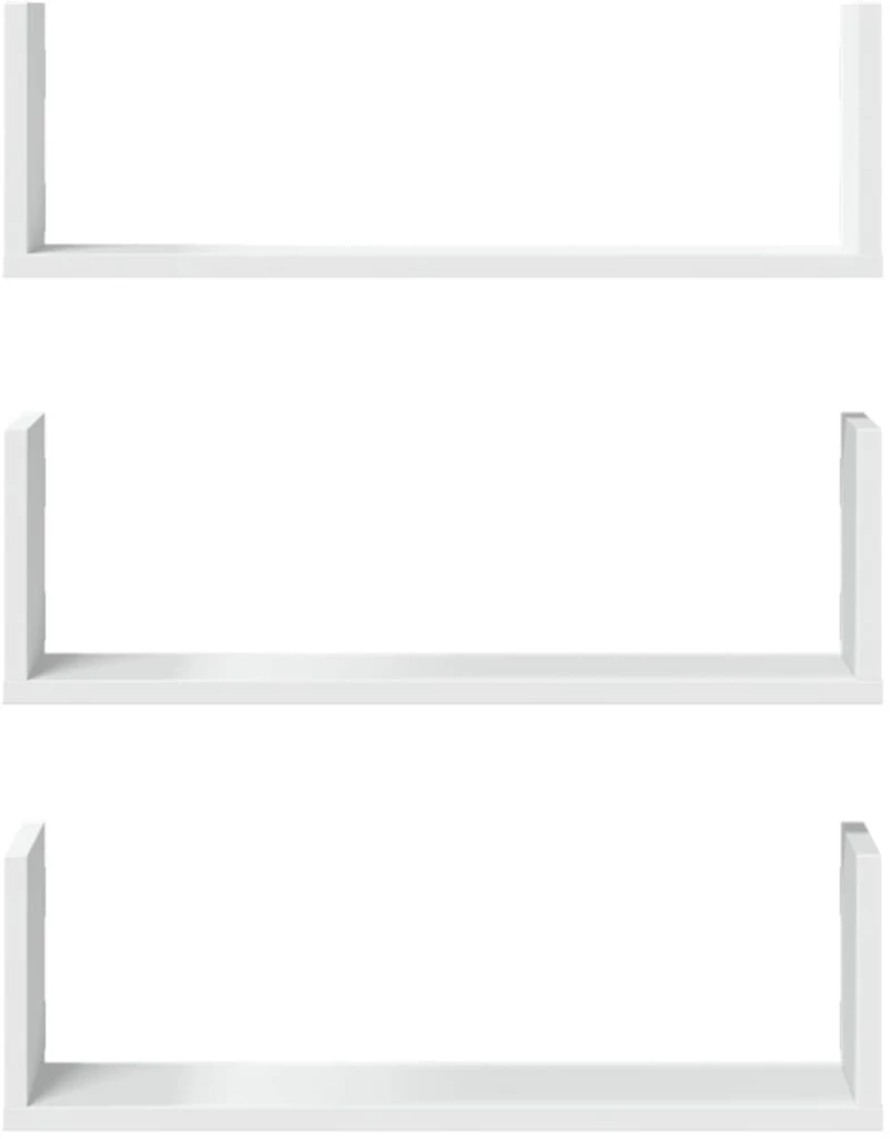 vidaXL Ραφιέρες Τοίχου 3 τεμ. Λευκές 58x18x18 εκ. από Επεξ. Ξύλο