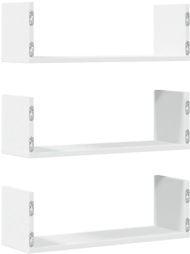 vidaXL Ραφιέρες Τοίχου 3 τεμ. Λευκές 58x18x18 εκ. από Επεξ. Ξύλο