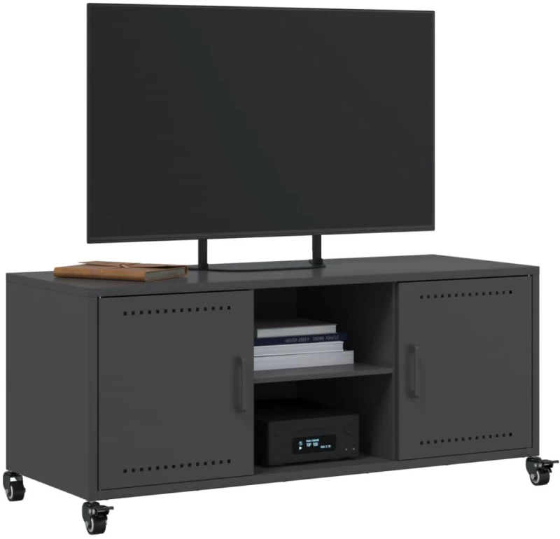 vidaXL Έπιπλο Τηλεόρασης Μαύρο 100,5x39x43,5 εκ. Ατσάλι