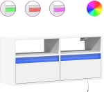 vidaXL Έπιπλο Τοίχου Τηλεόρασης με LED Λευκό 100x31x45 εκ.