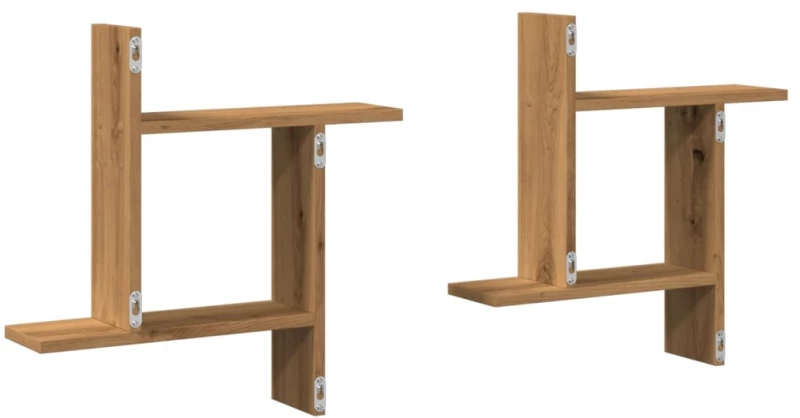 vidaXL Ραφιέρες Τοίχου 2 τεμ. Αρτισιανή Δρυς 50x12x50 εκ. Επεξ. Ξύλο