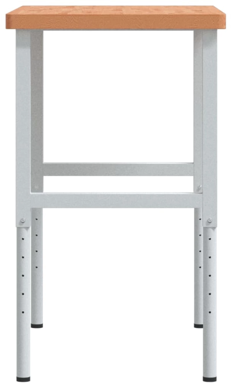 vidaXL Πάγκος Εργασίας Ορθογώνιος 100x60x(73-99,5) εκ Μασίφ Ξύλο Οξιάς