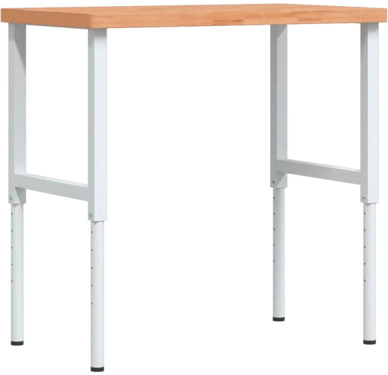 vidaXL Πάγκος Εργασίας Ορθογώνιος 100x60x(73-99,5) εκ Μασίφ Ξύλο Οξιάς