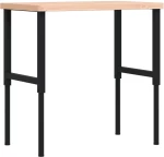 vidaXL Πάγκος Εργασίας Ορθογώνιος 100x60x(73-99,5) εκ Μασίφ Ξύλο Οξιάς