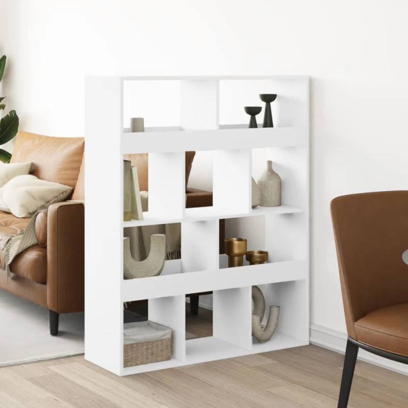 vidaXL Βιβλιοθήκη/Διαχωριστικό Χώρου Λευκό 100x33x125,5 εκ. Επεξ. Ξύλο
