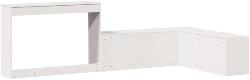 vidaXL Κομοδίνο με Γραφείο Λευκό 232x112x75 εκ. από Μασίφ Ξύλο Πεύκου