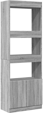 vidaXL Ντουλάπι Γκρι Sonoma 63x33x180 εκ. από Επεξεργασμένο Ξύλο