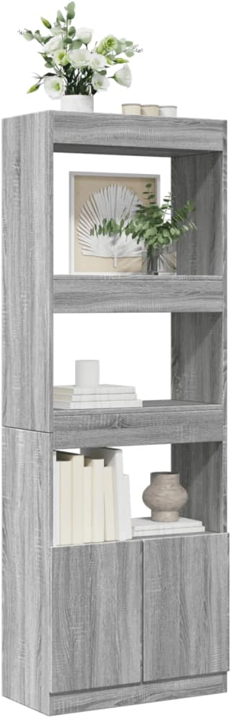 vidaXL Ντουλάπι Γκρι Sonoma 63x33x180 εκ. από Επεξεργασμένο Ξύλο