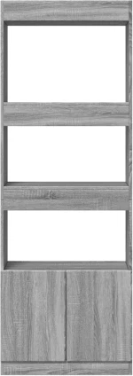 vidaXL Ντουλάπι Γκρι Sonoma 63x33x180 εκ. από Επεξεργασμένο Ξύλο