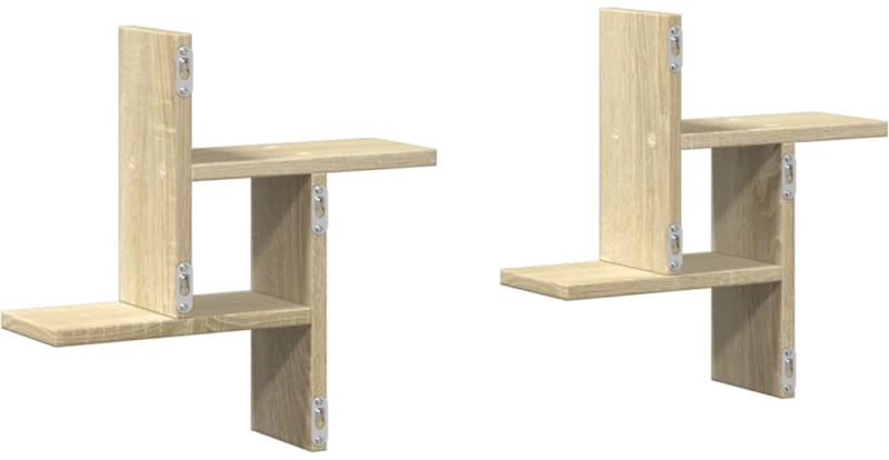 vidaXL Ραφιέρες Τοίχου 2 τεμ. Sonoma Δρυς 38x12x38 εκ. από Επεξ. Ξύλο