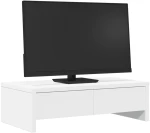 vidaXL Βάση Οθόνης με Συρτάρια Λευκή 50x27x15 εκ. Επεξεργασμένο Ξύλο