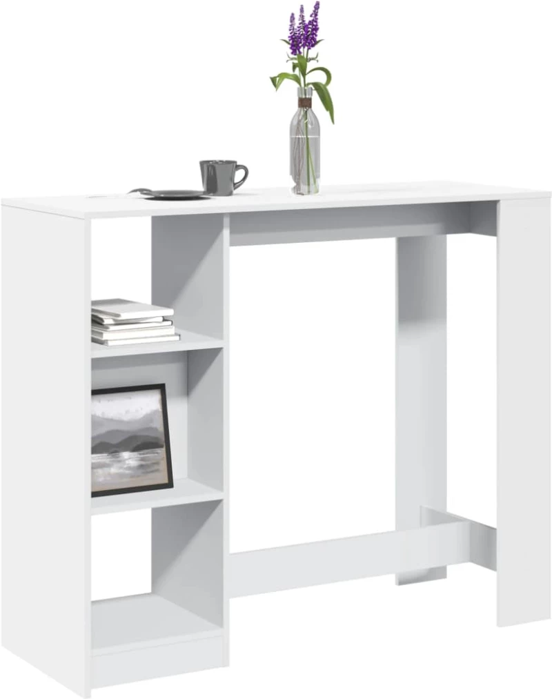 vidaXL Τραπέζι Κονσόλα με Ράφι Λευκό 124x46x103,5 εκ. Επεξεργ. Ξύλο