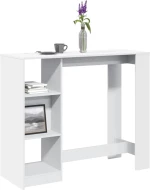vidaXL Τραπέζι Κονσόλα με Ράφι Λευκό 124x46x103,5 εκ. Επεξεργ. Ξύλο