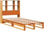 vidaXL Κρεβάτι Βιβλιοθήκη Χωρίς Στρώμα Καφέ 75x190 εκ Μασίφ Πεύκο