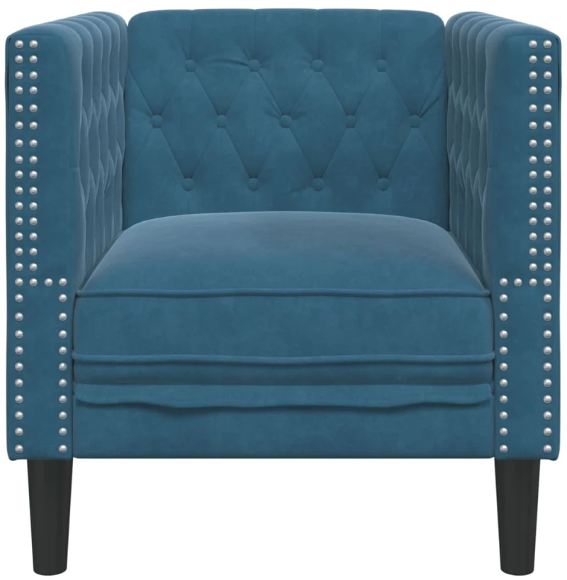 vidaXL Πολυθρόνα Chesterfield Μπλε Βελούδινη