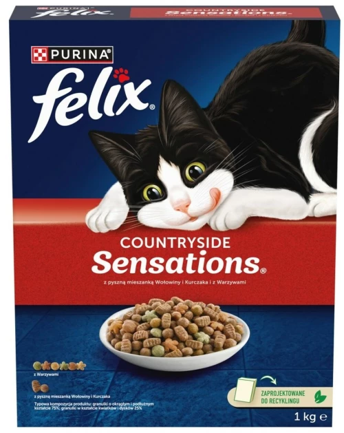 Γατοτροφή Purina Felix Countryside Sensations Βοδινό κρέας 1 kg