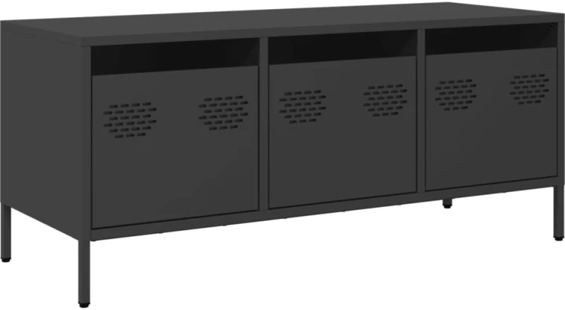 vidaXL Έπιπλο Τηλεόρασης Μαύρο 101,5x39x43,5 εκ. Ατσάλι Ψυχρής Έλασης