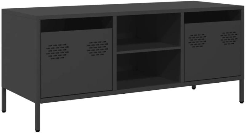 vidaXL Έπιπλο Τηλεόρασης Μαύρο 101,5x39x43,5 εκ. Ατσάλι Ψυχρής Έλασης
