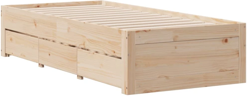 vidaXL Κρεβάτι Βιβλιοθήκη Χωρίς Στρώμα 75x190 εκ Μασίφ Ξύλο Πεύκο