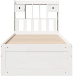 vidaXL Κρεβάτι Βιβλιοθήκη Χωρίς Στρώμα Λευκό 75x190 εκ Μασίφ Πεύκο