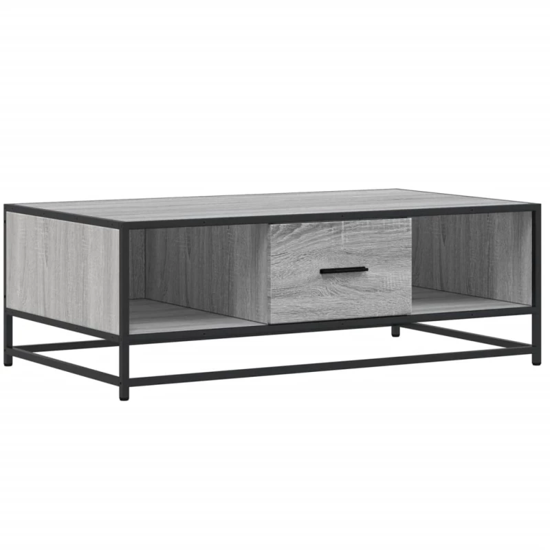 vidaXL Τραπεζάκι Σαλονιού Γκρι Sonoma 100x57x35 εκ Επεξ Ξύλο + Μέταλλο