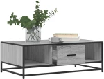 vidaXL Τραπεζάκι Σαλονιού Γκρι Sonoma 100x57x35 εκ Επεξ Ξύλο + Μέταλλο