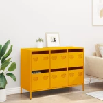 vidaXL Ντουλάπι Μουσταρδί 101,5x39x73,5 εκ. από Χάλυβα Ψυχρής Έλασης