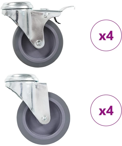vidaXL Ρόδες Περιστρεφόμενες Βιδωτές 8 τεμ. 75 χιλ.