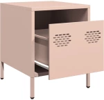 vidaXL Κομοδίνα 2 τεμ. Ροζ 35x39x43,5 εκ. από Χάλυβα