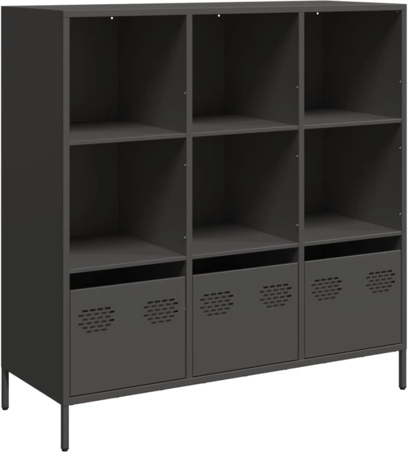 vidaXL Ντουλάπι Μαύρο 101,5x39x103,5 εκ. από Χάλυβα