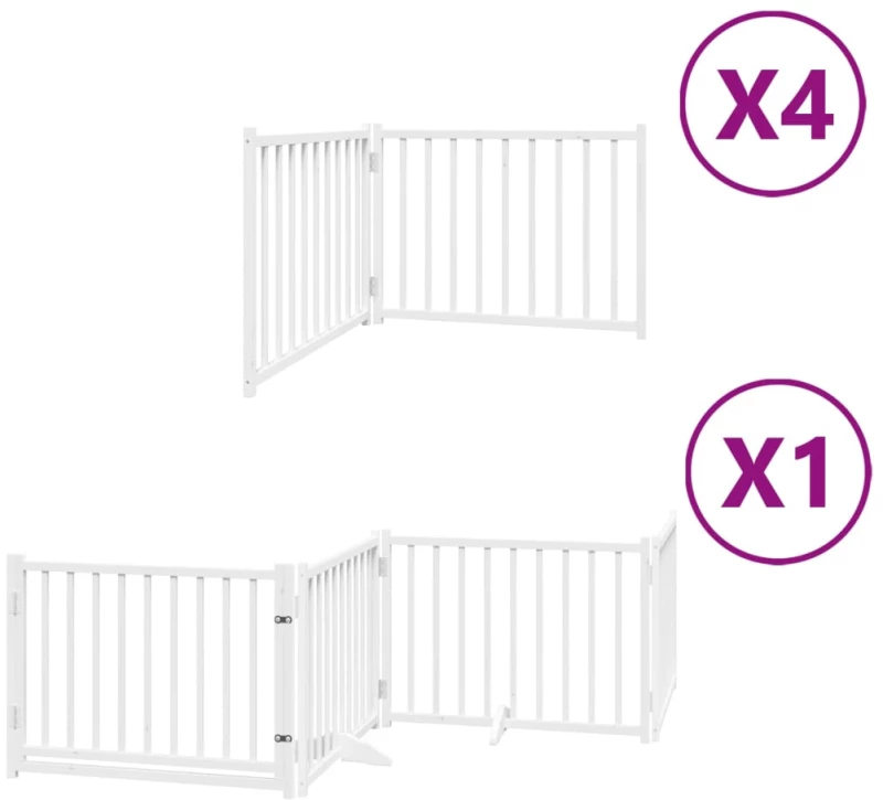 vidaXL Διαχωριστικό Σκύλων/Πόρτα Πτυσσόμενο 12 Πάνελ 960εκ Ξύλο Λεύκας
