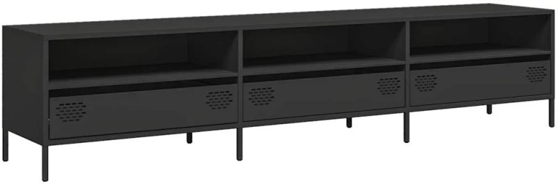 vidaXL Έπιπλο Τηλεόρασης Μαύρο 202x39x43,5 εκ. Χάλυβας Ψυχρής Έλασης
