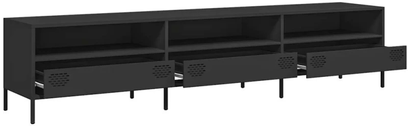 vidaXL Έπιπλο Τηλεόρασης Μαύρο 202x39x43,5 εκ. Χάλυβας Ψυχρής Έλασης
